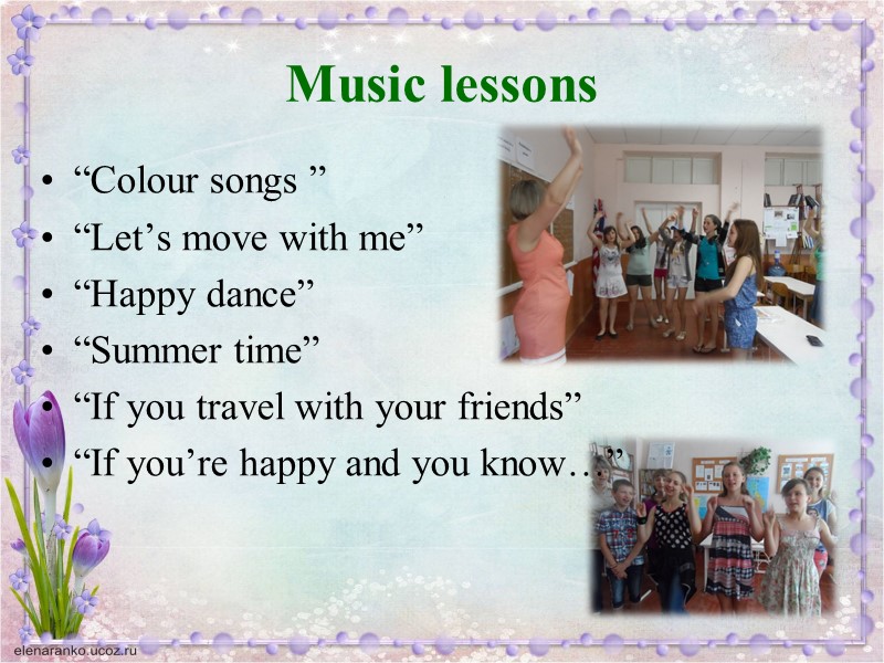 Music lessons “Colour songs ”         